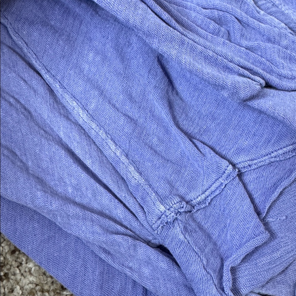 We The Free Rush Hour Linen Blend Periwinkle Long Sleeve Top - Picture 17 of 17